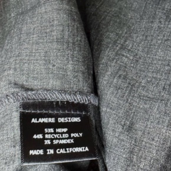 Alamere Designs Charcoal Button Down Shirt Hemp Blend Medium - Picture 5 of 5